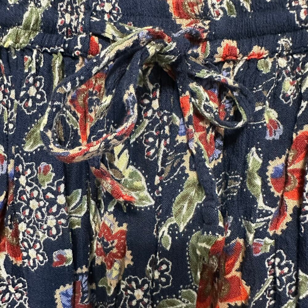 Orvis Maxi Drawstring Skirt Navy Blue Boho Festival Design Small - Picture 2 of 5